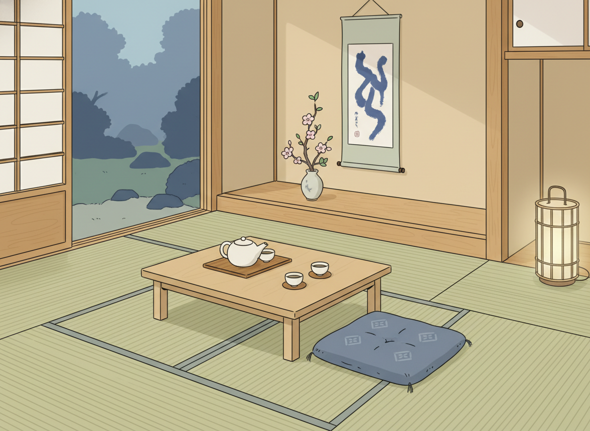 和室スタイルの部屋背景