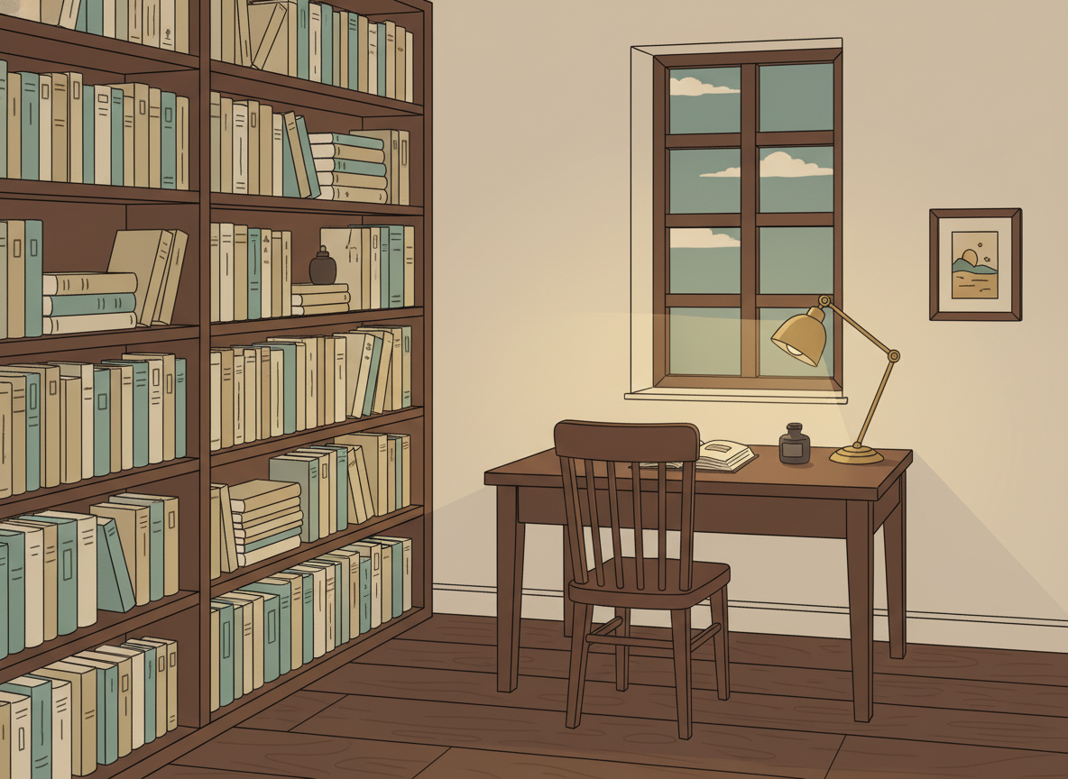 書斎スタイルの部屋背景